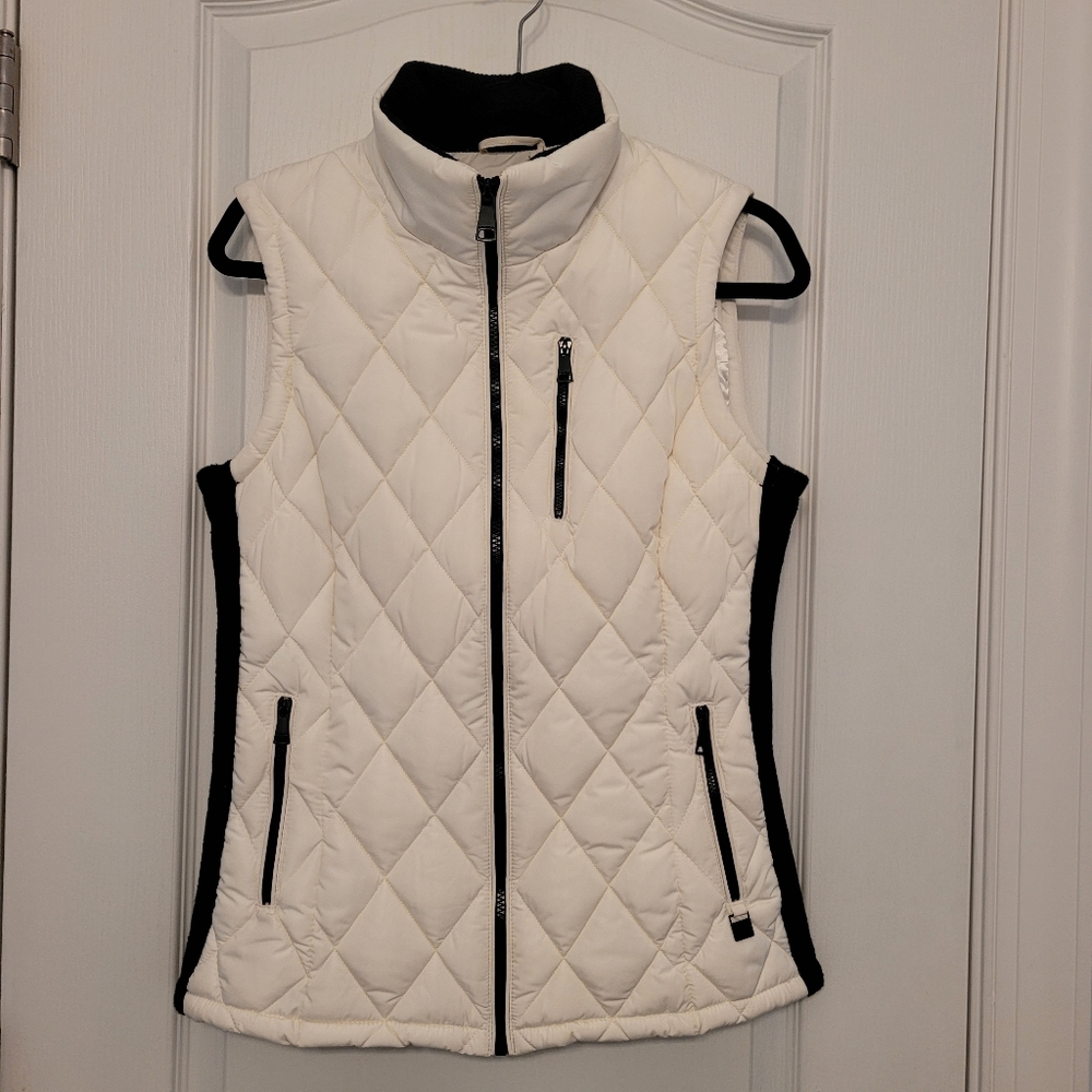 Calvin Klein White Diamond Quilted Vest